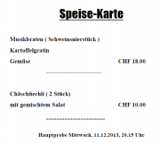 Speisekarte